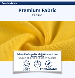 Detailed macro view of soft breathable yellow cotton fabric for baby sweatshirts