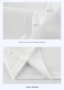 Détails des coutures intérieures de haute qualité et de l'ourlet à double aiguille du t-shirt blanc