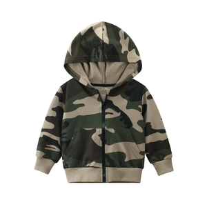 Kids Boys Camouflage Hooded Jacket 100% Cotton Zip Up Hoodie Long Sleeve Camo Coat Fall Outerwear With Pockets Casual Top