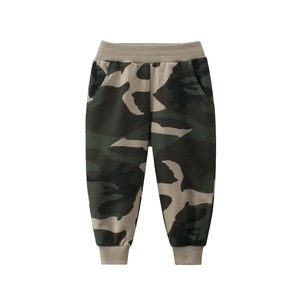 Pantalon de Jogging Camouflage pour Garçons en Coton French Terry Décontracté Avec Taille Élastique et Poignets Côtelés