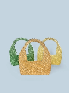 Handmade Beaded Handbag Acrylic Transparent Tote Boston Bag For Women Evening Party Elegant Fashion Accessories