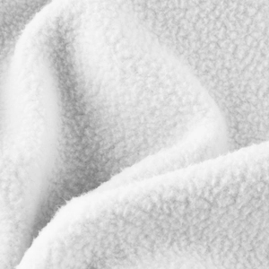Soft white fleece lining detail for boys sweatshirt showing warm thick texture