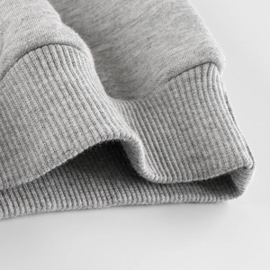 Light grey knitted sweatshirt for kids featuring high-quality ribbed cuffs and cotton fabric