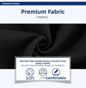 Close-up of soft black cotton fleece fabric showing breathable texture for kids hoodies