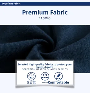 Close-up of soft, breathable dark blue knitted fabric for children's long sleeve T-shirts
