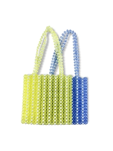 Sac à Épaule en Künstliche Perles Fait Main pour Femmes Sac Sous le Bras Tissé en Acrylique Fausse Künstliche Perle Sac à Main Décontracté pour Vacances