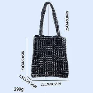 Spécifications de taille pour le sac perlé fait main avec des dimensions de 22x23x1,5 cm