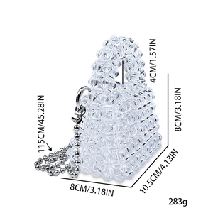 Schema delle dimensioni della borsa in perline con tracolla a catena da 115 cm
