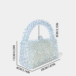 Dimensions détaillées pour un sac à main fait main en perles de cristal acrylique