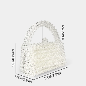 Spécifications détaillées de taille pour sac à main en perles acryliques claires