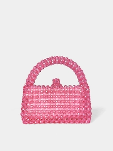 Sac à Main Artisanal en Perles de Cristal Acrylique Mode Couleur Fantôme Sac Tissé Mini Sac de Soirée pour Femmes Mariage