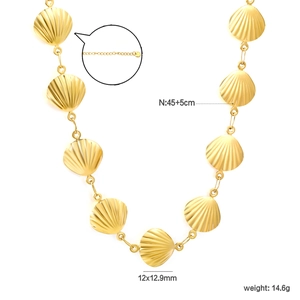 Détail du collier pendentif coquillage, 12x12,9mm avec chaîne réglable de 45+5cm