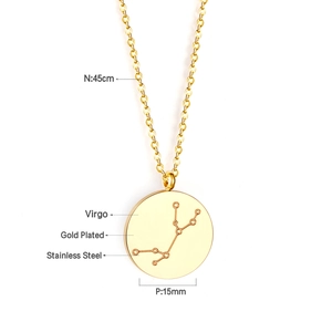 Détails de la taille du pendentif Vierge de 15mm en acier inoxydable plaqué or 18 carats