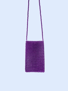 Sac Bandoulière Perlé À Main Sac Téléphone Acrylique Transparent Tissé Mini Pochette Épaule Femme