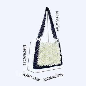 Guida alle taglie dettagliata per borsa con perline con dimensioni e altezza del manico