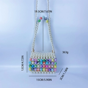 Tableau des tailles détaillé montrant les dimensions du sac à main perlé artisanal