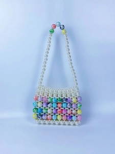 Mini Sac À Bandoulière Perlé À La Main Sac À Main En Künstliche Perles Acryliques Colorées Pour Femme Style Décontracté Élégant