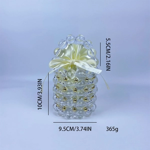 Detail showing dimensions of the handmade pearl beaded handbag with satin lining