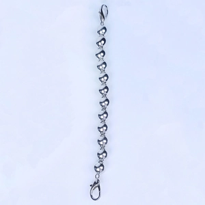 Silver beaded chain with double lobster clasps for DIY jewelry and bag accessories