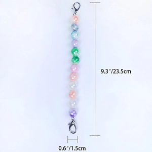 Length measurement of 9.3 inch pastel acrylic bead chain with silver lobster clasps