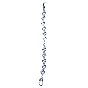 Polished silver metal bead chain with lobster clasp and hook for DIY jewelry making