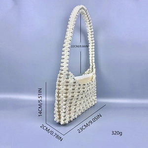Dimensions détaillées du sac en perles fait main avec mesures précises en centimètres