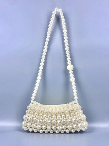 Borsa A Mano Di Künstliche Perle Fatta A Mano Stile Retrò Francese Borsa A Spalla Intrecciata Borsa Sottobraccio Tracolla Per Donna