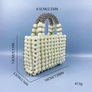 Detailed size specifications for the handmade beaded handbag with specific dimensions