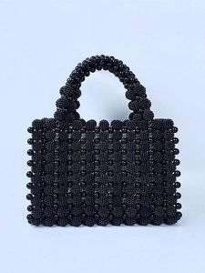 Sac À Main Perlé À La Main Rétro Tissage De Künstliche Perles En Acrylique Sac De Soirée Pour Femmes Style Vintage Élégant Petit Sac