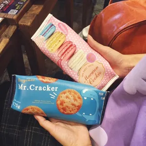 Simulation Lebensmittelverpackung Federmäppchen Kreatives Macaron Soda Cracker Stil PU Leder Student Schule Schreibwaren Aufbewahrungstasche