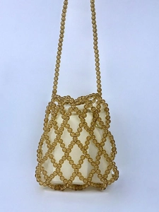Borsa A Secchiello Con Perline Fatta A Mano In Acrilico Intrecciato Traforato Borsa A Tracolla Con Coulisse Donna