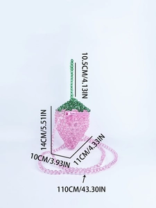 Specifiche dettagliate delle dimensioni della borsa a tracolla fragola fatta a mano