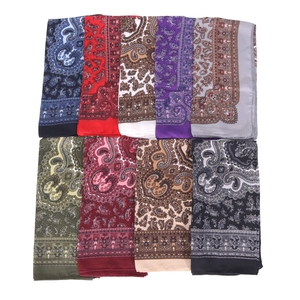 Vintage Paisley Cotton Linen Square Scarf Bandana Breathable Sun Protection Headscarf Outdoor Fashion Accessory