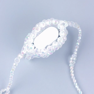 Bracelet de remplacement en perles irisées pour trackers avec perles de cristal claires