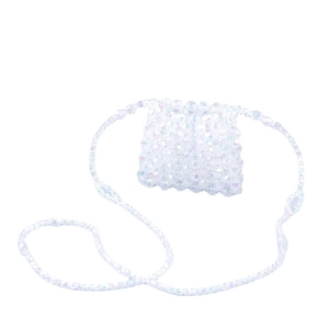 Mini sac bandoulière fait main en perles acryliques irisées pour écouteurs et accessoires