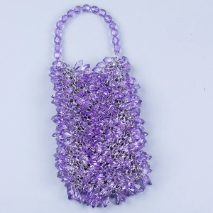 Bolso de Mano de Noche de Acrílico con Cuentas Hecho a Mano para Mujer Diseño de Nicho Transparente Gota de Agua Cadena Bolso Celular