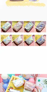Détails des tailles et couleurs des trousses cosmétiques holographiques en PVC à thème spatial