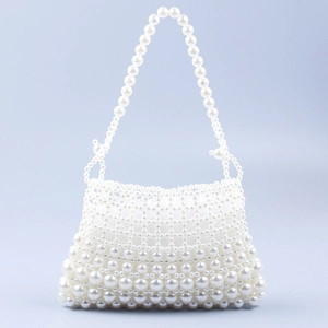 Handgefertigte Abendtasche Mit Kunstperlen Für Damen Elegante Gewebte Acryl Handtasche Für Hochzeitsfeiern