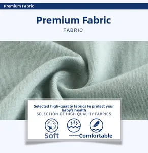 Macro detail of breathable soft light green knit fabric for comfortable baby t-shirts