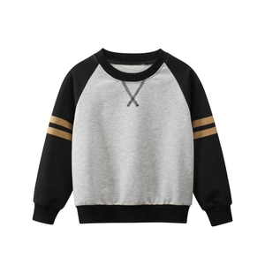 Toddler Boys Sweatshirt Cotton Raglan Sleeve Color Block Striped Long Sleeve Round Neck Casual Sporty Top