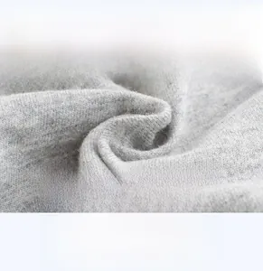 Close-up of soft, breathable grey knit fabric texture for children's shorts