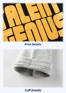 Macro shot of high-quality screen print lettering and reinforced sleeve cuff stitching