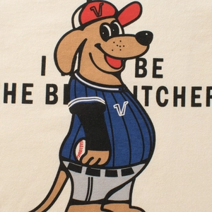 T-shirt à manches longues pour enfant blanc cassé avec imprimé chien de baseball