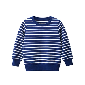 Felpa classica a righe blu e bianche a maniche lunghe per bambini in morbido cotone