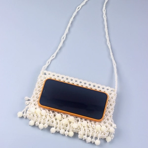 Sac bandoulière élégant en perles avec franges et bandoulière pour soirée et mariage