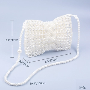 Spécifications de taille pour le sac à bandoulière en perles fait main avec nœud