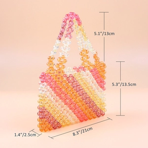 Specifiche dettagliate delle dimensioni per la borsa fatta a mano in perline acriliche