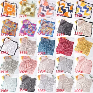 Detailed collection of 25 colorful leopard and geometric print square silk scarves