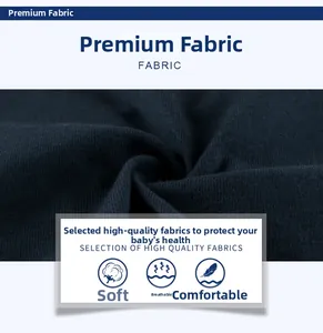 Close-up of soft breathable navy cotton fabric texture for kids long sleeve t-shirt