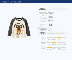 Détail d'un t-shirt raglan à manches longues pour enfant en coton avec imprimé singe